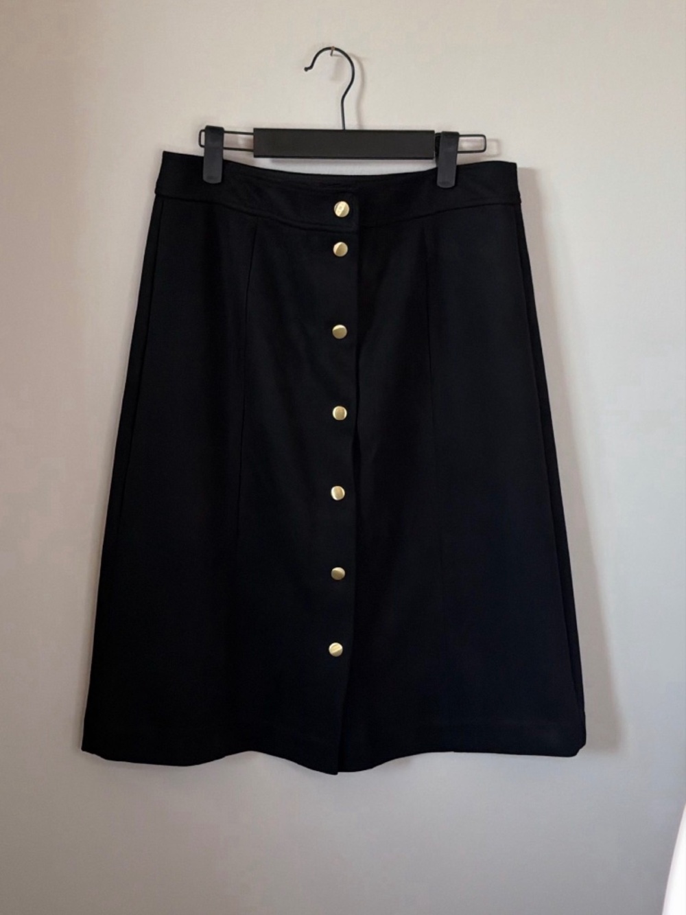 Loft Faux Suede button-down midi skirt